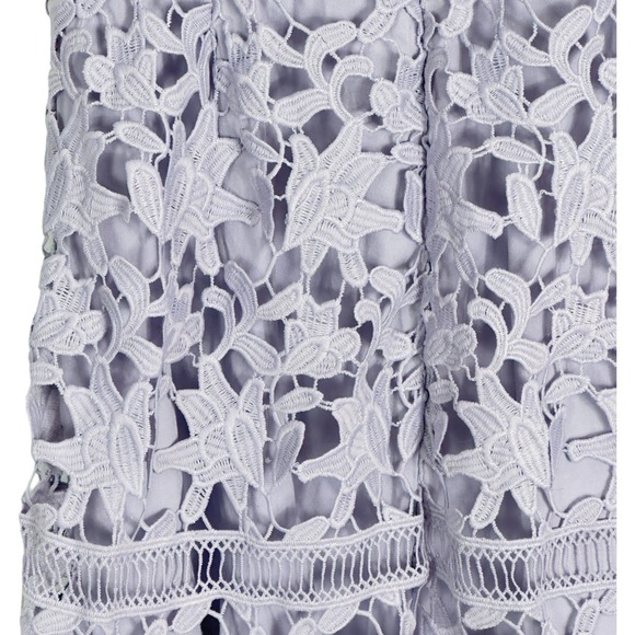 ASTR The Label Lilac Crochet Lace Off Shoulder Mini Dress (S) - Picture 6 of 11